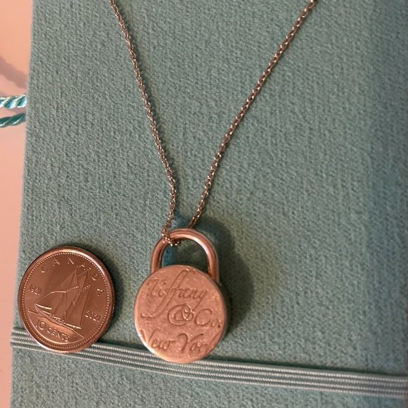 Tiffany & CO Sterling Silver Notes Padlock Necklace - Picture 2 of 4